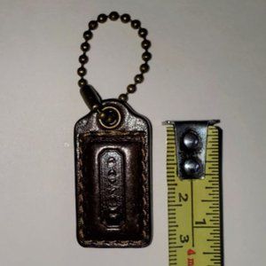 Coach genuine mahogany brown Leather 1-1/2 inch hang tag lozenge MINI